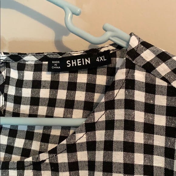 SHEIN 4XL Peplum Gingham Top - Picture 3 of 4